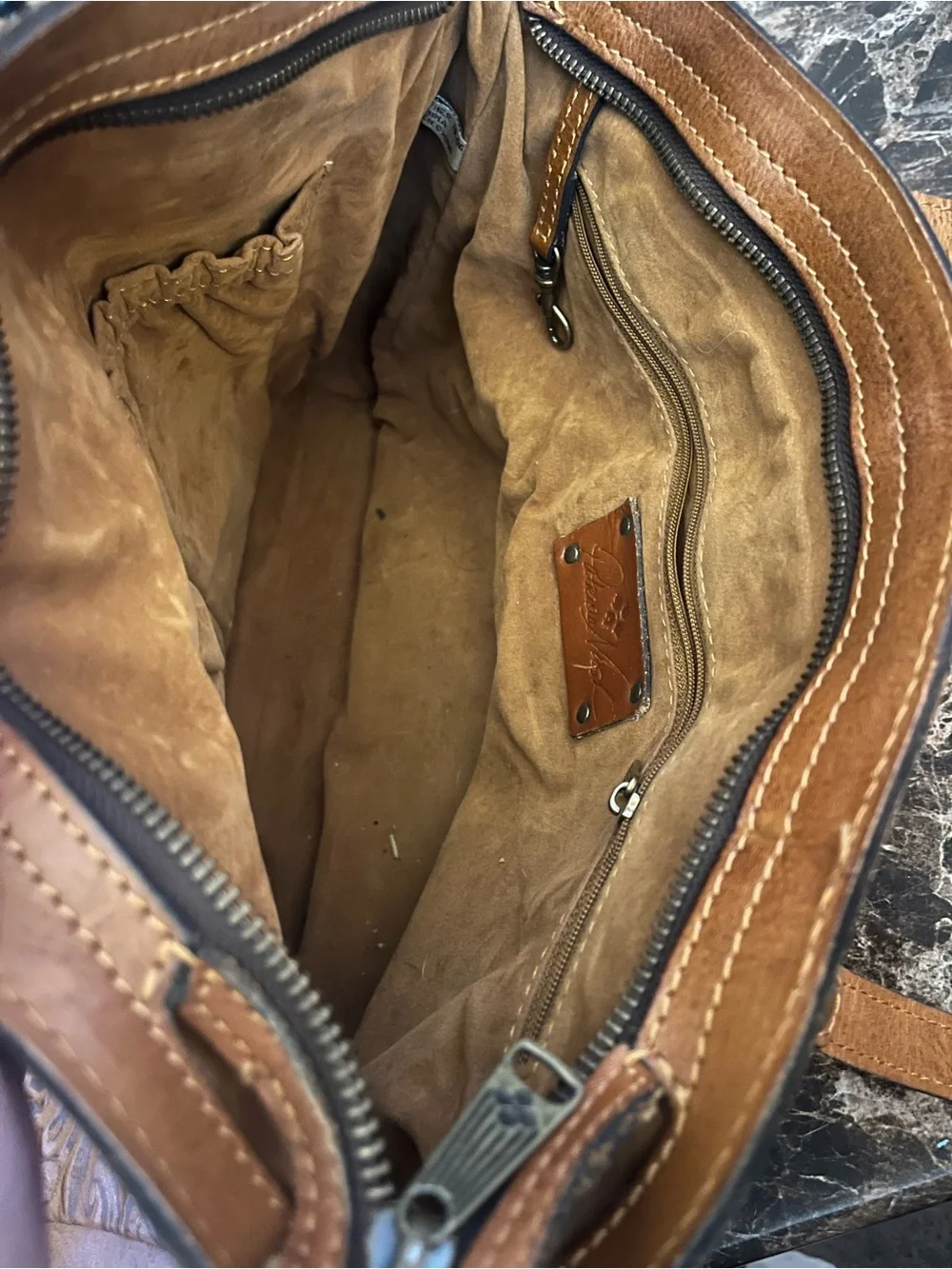 Patricia Nash Tooled Leather Shoulder Bag - Tan
